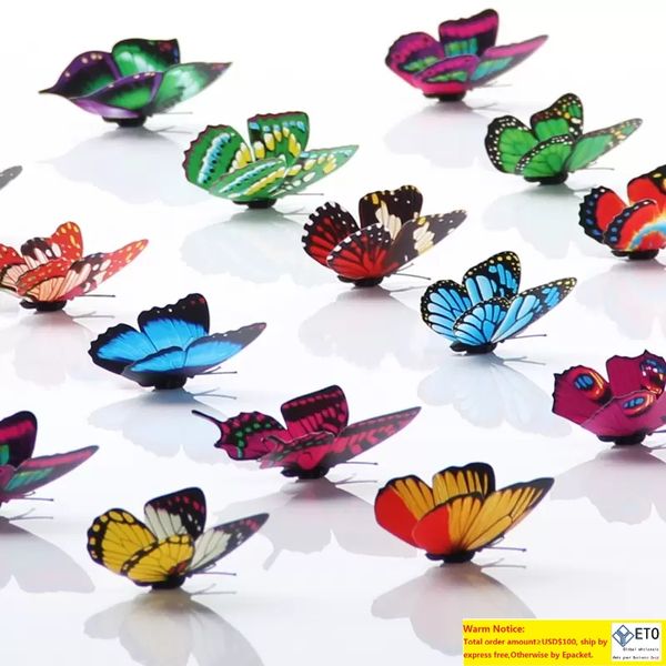 7 cm 200 piezas 3D mariposa decoración pared pegatinas simulación estereoscópica mariposas PVC extraíble pared pegatinas mariposas