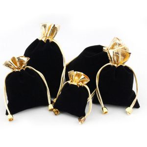 7 cm * 9 cm fluwelen trekkoord pouch tas bruiloft geschenk jewlery doek verpakking tassen voor feest, festival, make-up kan aangepast logo