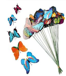 7 cm papillon artificiel décorations de jardin Simulation papillon piquets cour plante pelouse décor faux papillon aléatoire GB9608063970