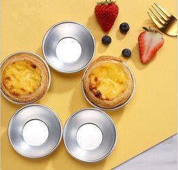 7cm ei taartjes schimmel herbruikbare ronde aluminium gasten voor gestoomde cupcake rijst cakes tartlets custard tin cake bakken tools