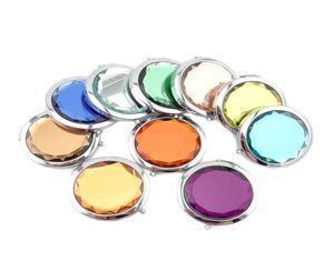 Miroir Compact pliant de 7 cm avec miroir de poche en métal cristal pour cadeau de mariage miroir de maquillage Portable à usage de bureau à domicile 3149713