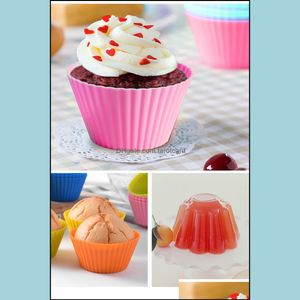 7 CM Ronde Cake Cup Sile Muffin DIY Bakken Mold Pudding Drop Levering 2021 Cupcake Bakvormen Keuken Dining Bar Thuis Tuin VXB7C