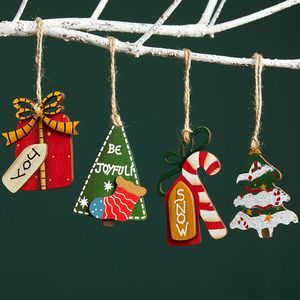 Pendentif sapin de Noël en bois 7cm mini décoration de Noël vintage RRA676