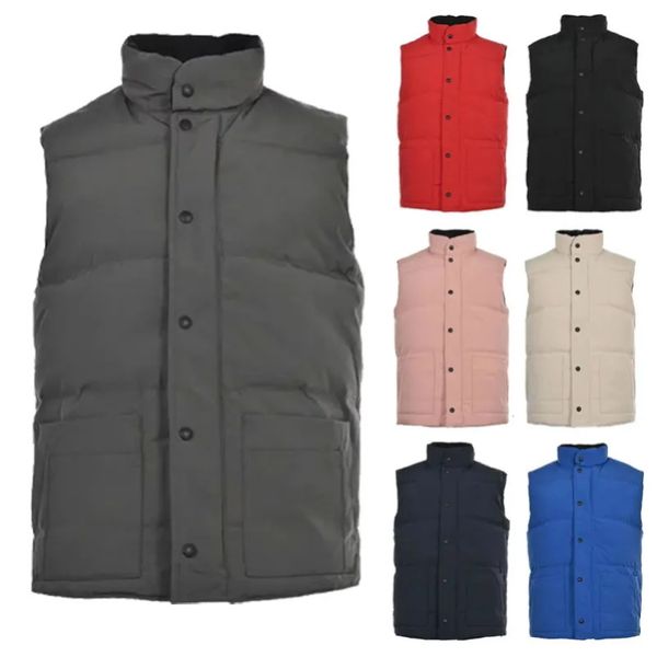 7Color Wholesale Canada / US Size Famous Down Vests Mode Coat Pocket Decoration Mens Designer Coats d'hiver Personnalités Femmes S-XXL