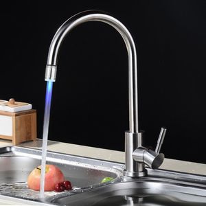 7 kleuren LED-licht Water Tap Keuken Badkamer Kraan Sink Decoratie Roestvrij staal Water Tap Musluk Torneira Para Banheiro