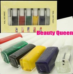 7Colors Stemping Special Polish Nail Art Stamp Varnish Paint Painting for Transfer Polish Image Plate Metal Template5161823