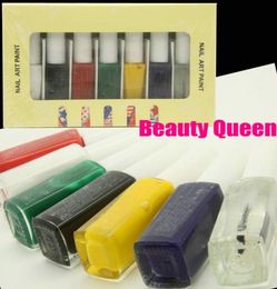 7Colors Stemping Special Polish Nail Art Stamp Varnish Paint Painting for Transfer Pools Image Plate Metal Template3418516