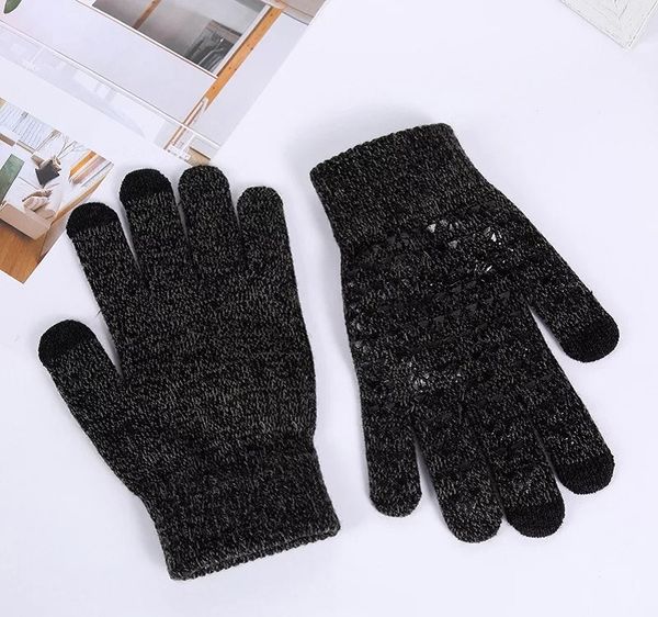 7 couleurs plus épais tricot gants chauds écran tactile magique acrylique gant téléphone portable universel