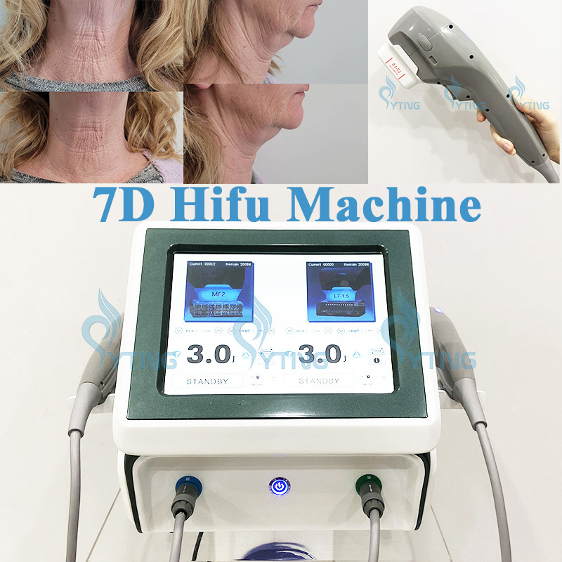 7D HIFU Facelift Machine Anti Wrinkle for Face and Body Slant High Intensity Focused Ultraljud Hud Drawing Devcie