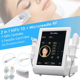 7D HIFU Equipo de belleza multifuncional Ultrasonido enfocado de alta intensidad RF Microneedle Radiofrecuencia Rejuvenecimiento de la piel Máquina para esculpir el cuerpo