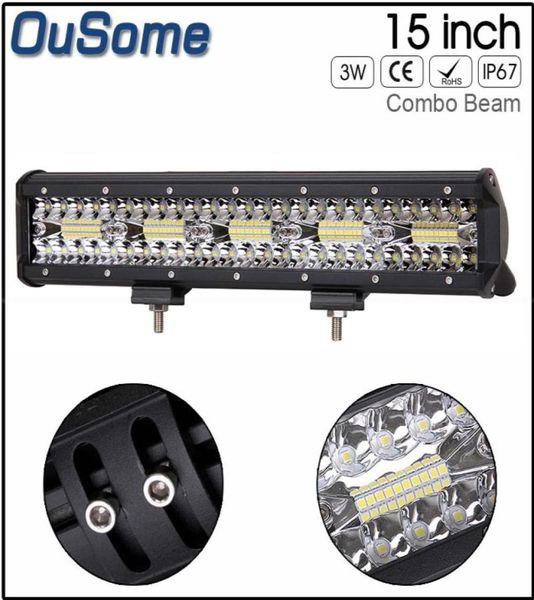 7D trirow 15 pouces 300W barre d'éclairage LED droite Combo faisceau travail lumière camion SUV ATV 4x4 4WD 12V 24V3117866