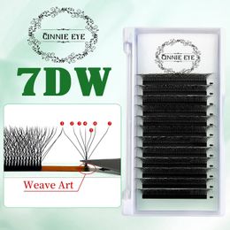 7DW CEEUX NATUREL W FAUX LASH Extension 5d6d W Fanning Lash Individual Eye Lash Russia Volume Foels Drop 240423