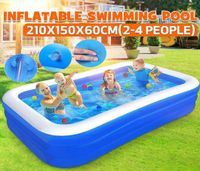 7ft 210 cm rectangulaire gonflable piscine pagayage de piscine baignoire baignoire extérieur piscine d'été printemps pour enfants adulte x0
