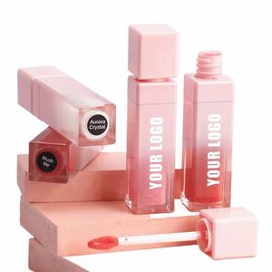 7g Private Label Lipgloss Aangepaste Bulk Vloeibare Lipstick Metallic Matte Glans Roze Buis Moisturizer Waterdicht Pigment Lippen Make-up s0T5#