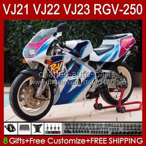 Cuerpo para SUZUKI RGV-250 Panel RGV250 SAPC VJ22 RVG250 VJ 22 20HC.0 RGVT-250 90 91 92 93 94 95 96 RGVT RGV 250CC 250 CC 1990 1991 1992 1993 1994 1995 1996 Carenado Azul de fábrica