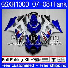 7Gifts + Tank voor Suzuki GSXR-1000 K7 GSX-R1000 GSXR 1000 07 08 301HM.12 stock Blue Hot GSXR1000 07 08 Carrosserie GSX R1000 2007 2008 Verkortingen