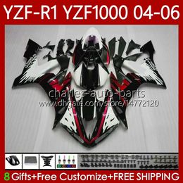 Motorfiets carrosserie voor Yamaha YZF-R1 YZF R 1 1000 cc 2004-2006 Bodys 89NO.82 YZF1000 YZF R1 1000CC YZFR1 04 05 06 YZF-1000 2004 2005 2006 OEM Fairing Kit rood zwart