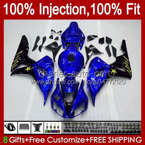 Moule d'injection 100% Fit pour HONDA Body CBR 1000 RR CC 1000RR 1000CC 06-07 Carrosserie 59No.21 CBR1000 RR CBR1000RR 06 07 CBR1000-RR 2006 2007 Kit de carénage OEM métal bleu blk