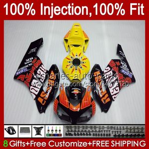 Moule d'injection 100% adapté aux carénages HONDA CBR1000 CBR 1000 RR CC 04-05 Corps 52No.135 CBR 1000RR 1000CC 2004 2005 CBR-1000 CBR1000RR 04 05 OEM Carénage complet orange jaune