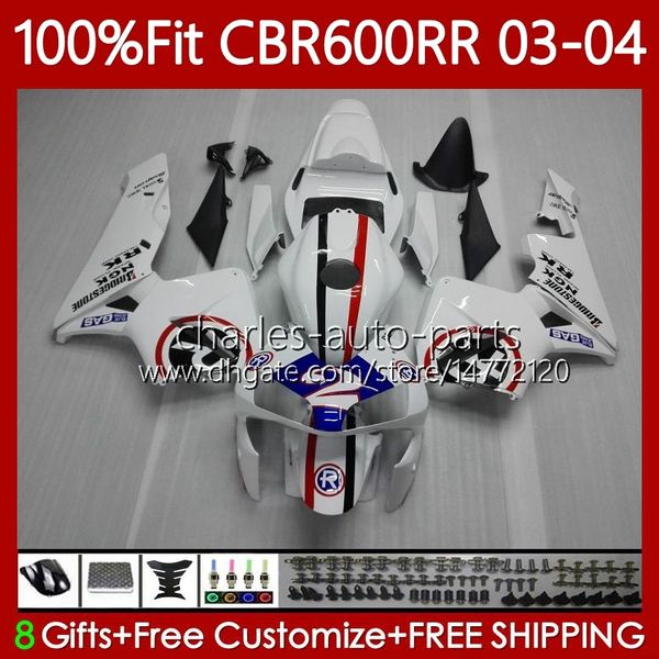 Corps bleu OEM Repsol pour HONDA CBR 600RR 600F5 600CC 03-04 Carrosserie 71No.5 CBR 600 RR F5 CC CBR600RR 03 04 CBR600F5 CBR-600 CBR600 RR 2003 2004 Carénages de moulage par injection