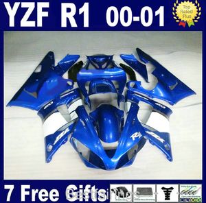 7gifts kit de carénage pour YAMAHA R1 2000 2001 carénages blanc bleu YZF R1 00 01 VB27