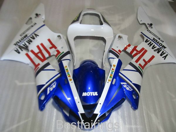 7gifts kit de carénage pour YAMAHA R1 2000 2001 carénages blanc bleu YZF R1 00 01 HN76