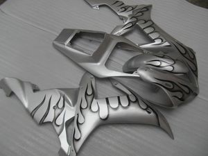 7Gifts Fairing Kit voor Yamaha YZF R1 2002 2003 Silver Black Flames Backings Set YZF R1 02 03 BV34