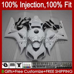 100% Fit Injectie Mold voor Honda Body CBR 1000 RR CC 1000RR 1000CC 06-07 Carrosserie 59NO.17 CBR1000 RR CBR1000RR 06 07 CBR1000-RR 2006 2007 OEM Fairing Kit Wit Glanzend