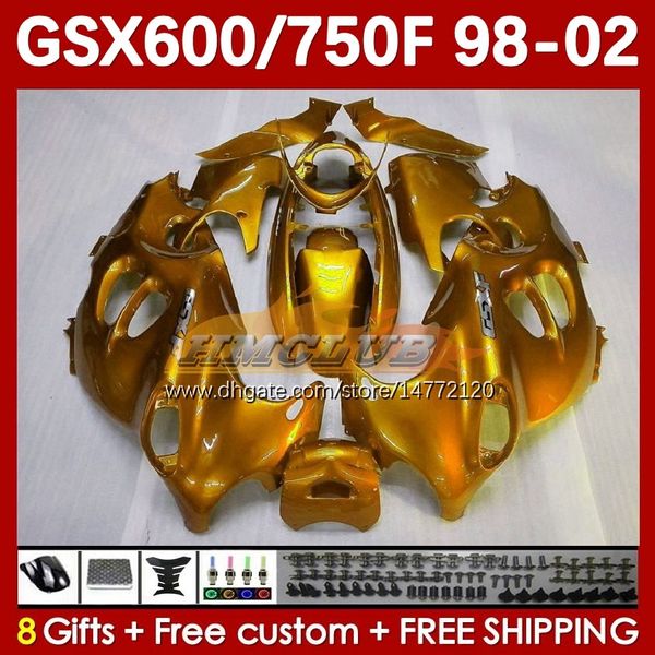 Todo el cuerpo dorado para SUZUKI GSXF750 GSXF600 KATANA GSXF 600 750 CC 600CC 750CC 1998 1999 2000 2001 2002 169No.57 GSX750F GSXF-600 GSXF-750 GSX600F 98 99 00 01 02 Carenado