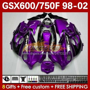 Body for Suzuki GSXF750 GSXF600 Katana GSXF 600 750 CC 600CC 750CC 1998 1999 2000 2001 2002 169NO.83 GSX750F GSXF-600 GSXF-750 GSX600F 98 99 00 01 02 Purple Purple Stock