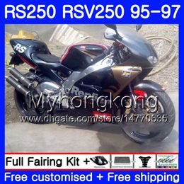 Corps Pour Aprilia RS-250 RSV250 RS250 1995 1996 1997 carrosserie 319HM.0 RSV250RR RS250R 95-97 RSV 250 RR RS 250 95 96 97 Carénage Noir doré