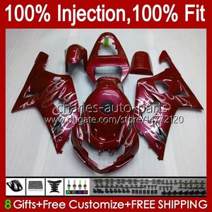 Molde de inyección para SUZUKI GSXR750 K1 GSXR 600 750 CC 2001 2002 2003 Bodys 37No.82 GSXR600 GSXR-750 GSXR-600 01-03 600CC 750CC GSX-R750 01 02 03 OEM Fairing vino rojo stock