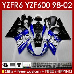 Lichaamsframe voor Yamaha YZF-600 YZF R6 R 6 600CC YZFR6 1998 1999 00 01 02 Bodywork 145No.3 YZF 600 CC COWLING YZF-R6 98-02 YZF600 98 99 2000 2000 2000 2002 TOEKEN KIT Glossy