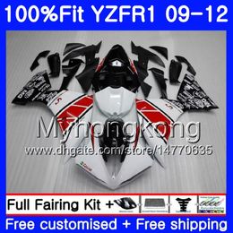 Injectie voor Yamaha YZF 1000 R 1 YZF-1000 YZFR1 09 10 11 12 241HM.0 YZF R1 YZF1000 YZF-R1 2009 2010 2011 2012 Fairing Kit rood wit zwart