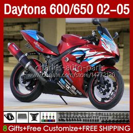 Carrosserie OEM pour Daytona 650 600 CC 600CC 650CC 02 03 04 05 Bodys 132No.26 Daytona650 Daytona-600 2002-2005 Daytona600 2002 2003 2004 2005 Kit de carénages vin rouge blk