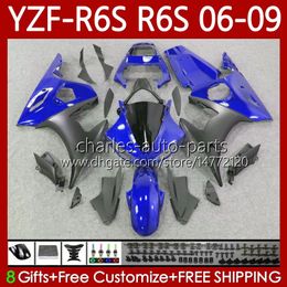 Factory Blue Motorcycle Bodys voor Yamaha YZF-R6S YZF-600 YZF R6S 600CC 2006-2009 Carrosserie 96NO.39 YZF R6 S 600 CC YZFR6S 06 07 08 09 YZF600 2006 2007 2008 2009 OEM FACKING