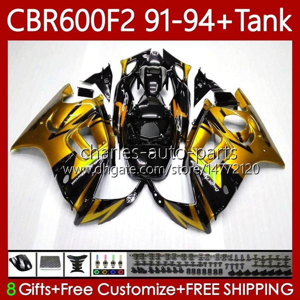 Carrosserie + réservoir pour HONDA CBR 600 F2 CC 91-94 Corps 63No.140 CBR 600FS 600F2 CBR600 FS CBR600F2 91 92 93 94 CBR600-F2 600CC CBR600FS 1991 1992 1993 1994 Carénage doré brillant