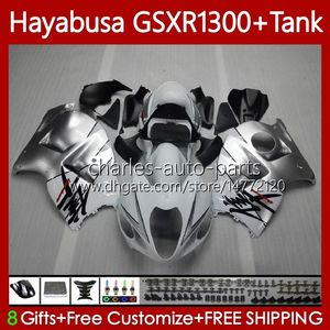 1300CC argenté blanc Hayabusa Pour SUZUKI GSX-R1300 GSXR-1300 GSXR 1300 CC 74No.3 GSXR1300 1996 1997 1998 1999 2000 2001 GSX R1300 2002 2003 2004 2005 2006 2007 Carénage