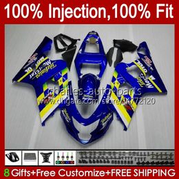 Body-injectievorm voor Suzuki GSXR-750 GSXR 750CC 600CC 750 600 cc 2004 2005 43 NO.15 GSXR600 GSXR750 K4 04 05 GSXR-600 GSX-R750 2004-2005 OEM Fairing Kit Movistar Blue