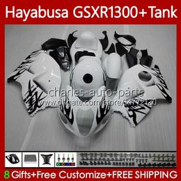 1300cc-hayabusa voor Suzuki GSX-R1300 GSXR-1300 GSXR 1300 cc 74NO.37 GSXR1300 1996 1997 1998 1999 2000 2001 GSX R1300 2002 2003 2004 2005 2006 2007 Fairing White Flames