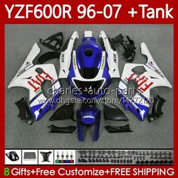 Carrosserie voor Yamaha YZF600R Thundercat YZF-600R YZF600 R CC 600R 86NO.24 YZF600-R 1996 1997 1998 1999 2000 2001 600 ° C 2002 2003 2004 2005 2006 2007 Fairing Blue White