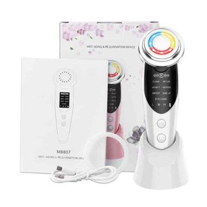 7In1 EMS Mésothérapie Visage Thérapie par la lumière LED Electropora Élimination des rides Raffermissement de la peau Soins Beauté Yeux Lifting du visage Masseur 220510