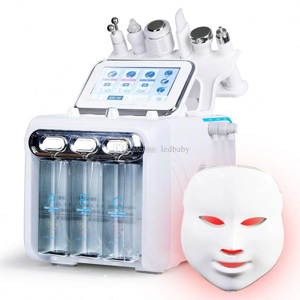 7IN1 Machine faciale masque LED RF rajeunissement de la peau Microdermabrasion Hydro Dermabrasion Bio-lifting élimination des rides Spa hydrofacial