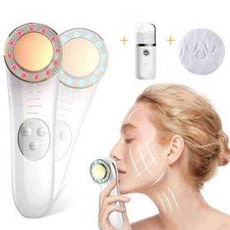 7in1 masseur facial RF microcourant lifting du visage haute fréquence Anti-rides rajeunissement dissolvant resserrement outil de soin des yeux 220510