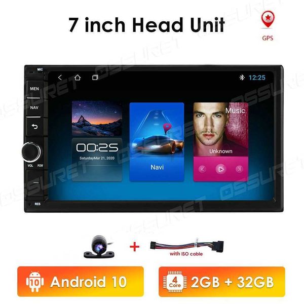 7 pouces 2 Din Android 10 autoradio multimédia lecteur vidéo universel auto stéréo pour Volkswagen Nissan Hyundai Kia toyota USB DVR