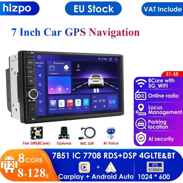 7 pouces Android 12 Octacore 8G RAM 128G ROM universel Double 2 Din pour Nissan voiture Audio stéréo GPS Navigation Autoradio multimédia