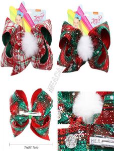 7 inch JOJO Siwa Kerst Haarspeld voor Baby Meisjes Plaid Grote Bogen Haar Clip Strik Haarbal Haarspelden Bobby Pin haarspeldjes Hoofdtooi 3962149