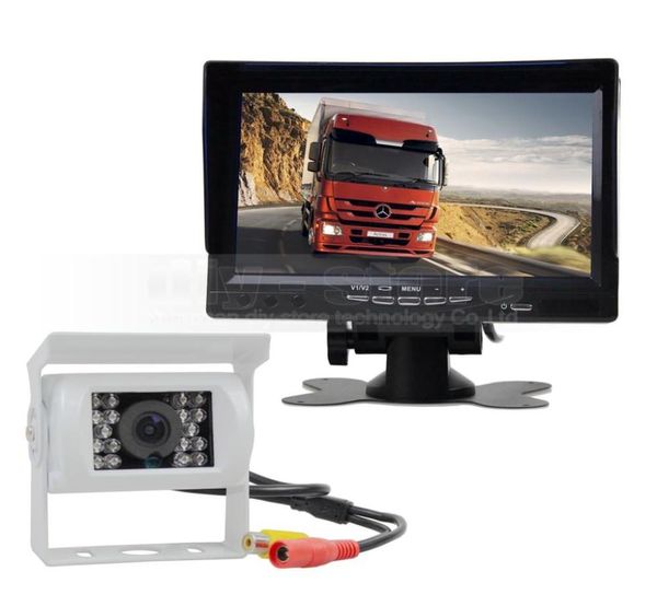 7 pouces TFT LCD affichage vue arrière moniteur de voiture étanche IR CCD Vision nocturne caméra de vue arrière pour camions caravanes Bus Van5407309