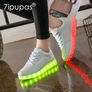 7Ipupas 25-44 lichtgevende sneaker kid led-schoenen doen met lichten verlichte schoenen jongen meisje tenis led simulatie gloeiende sneakers 201201