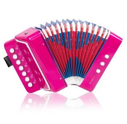 7sleutelknop kinderen039s accordeon roze rood orgel muziekinstrument speelgoed7043363